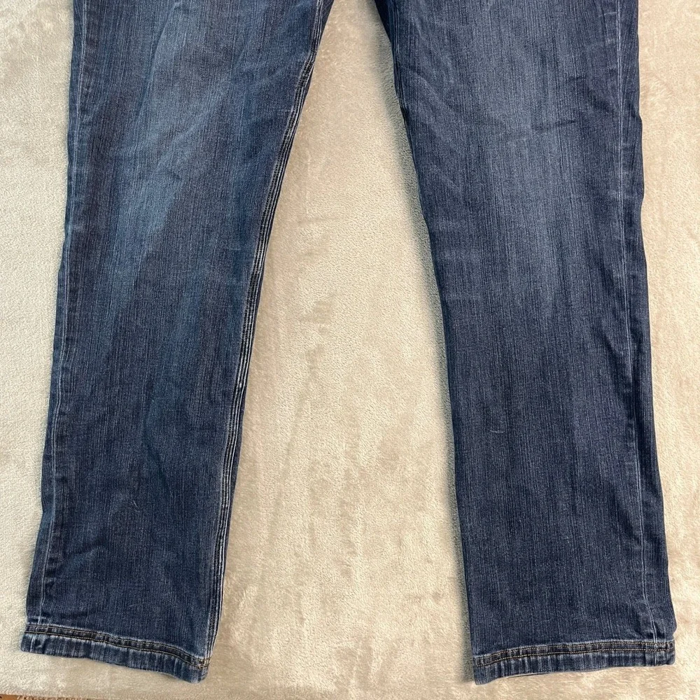 Duluth Trading Ballroom Double Flex Jeans Mens 38x34* Standard Fit Dark Wash EUC